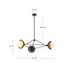 Perth 40-in White/Opal Glass 3 Lights Chandelier