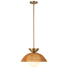 Perth 14-in Brushed Gold/Opal Glass 1 Light Pendant