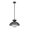 Perth 14-in Matte Black/Opal Glass 1 Light Pendant