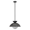 Perth 14-in Matte Black/Opal Glass 1 Light Pendant