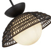 Perth 14-in Matte Black/Opal Glass 1 Light Pendant