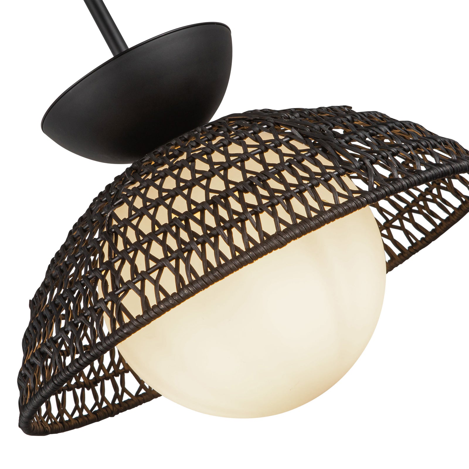 Perth 14-in Matte Black/Opal Glass 1 Light Pendant