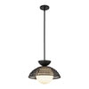 Perth 14-in Matte Black/Opal Glass 1 Light Pendant