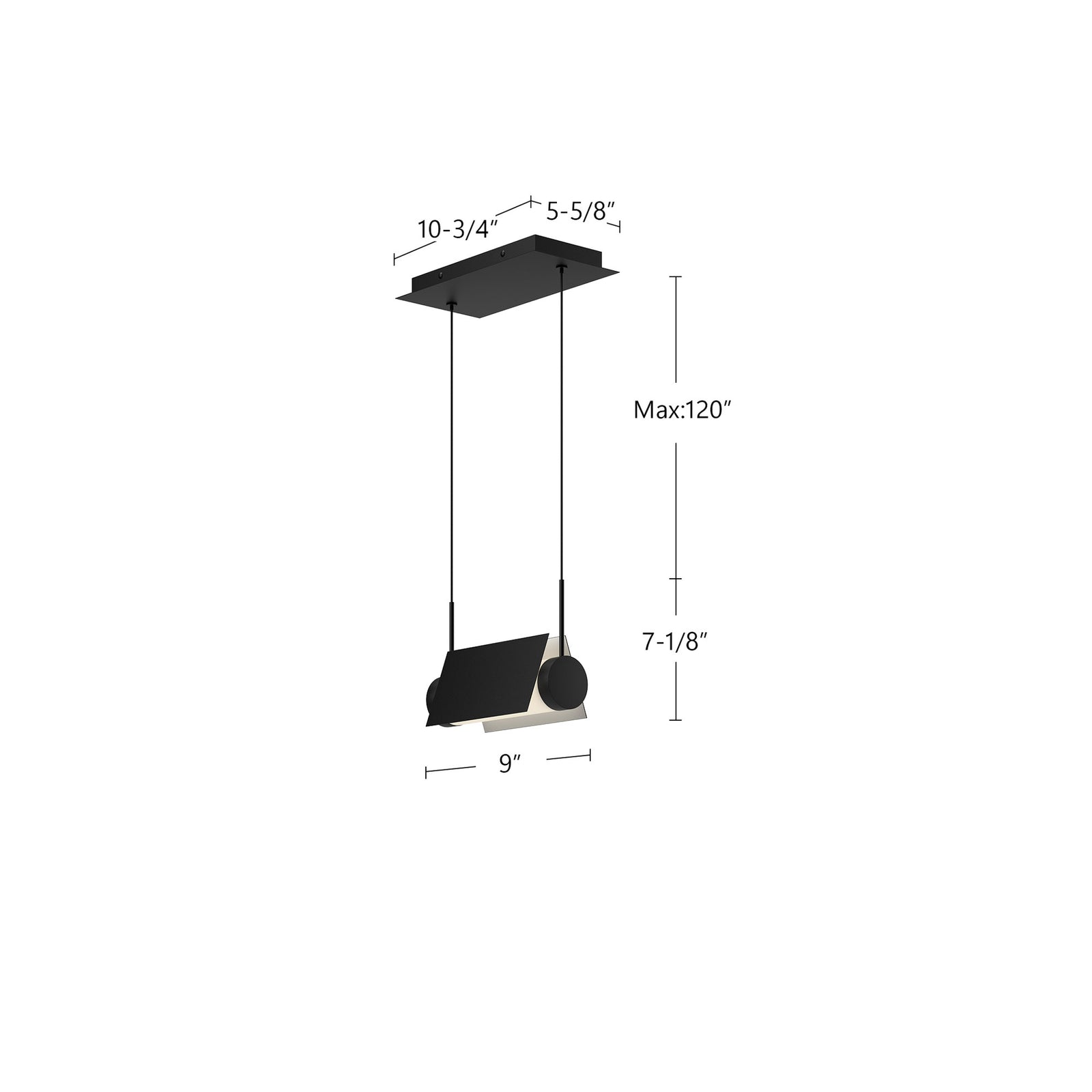 Phoenix 9-in Black/White LED Linear Pendant