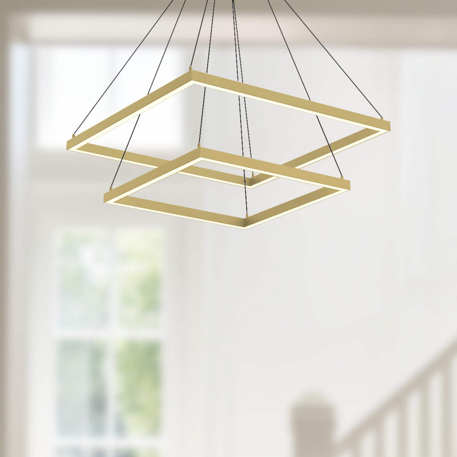 Piazza 24-in Brushed Gold LED Chandeliers
