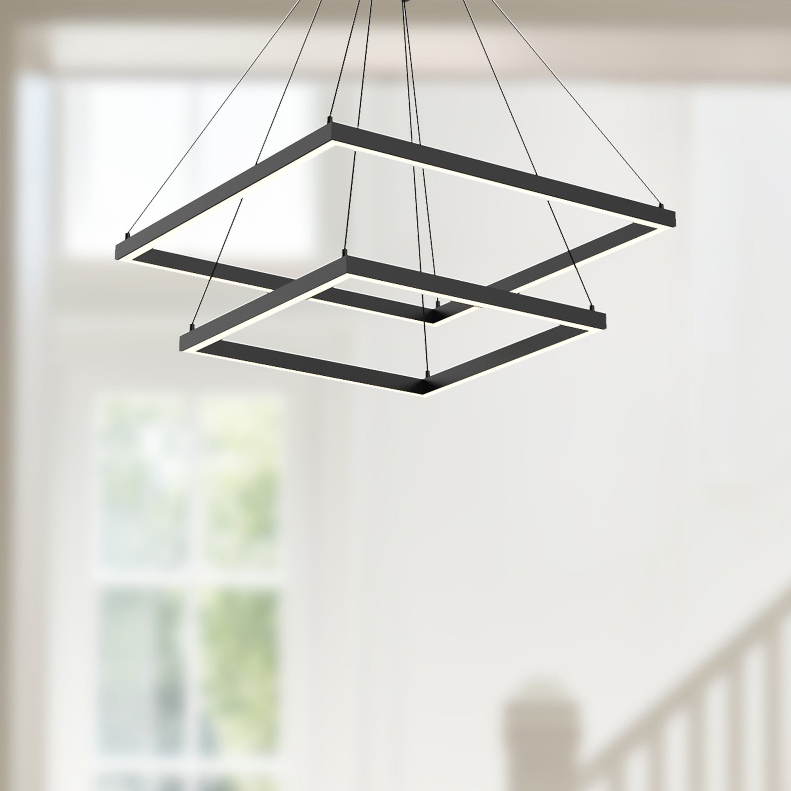 Piazza 24-in Black LED Chandeliers