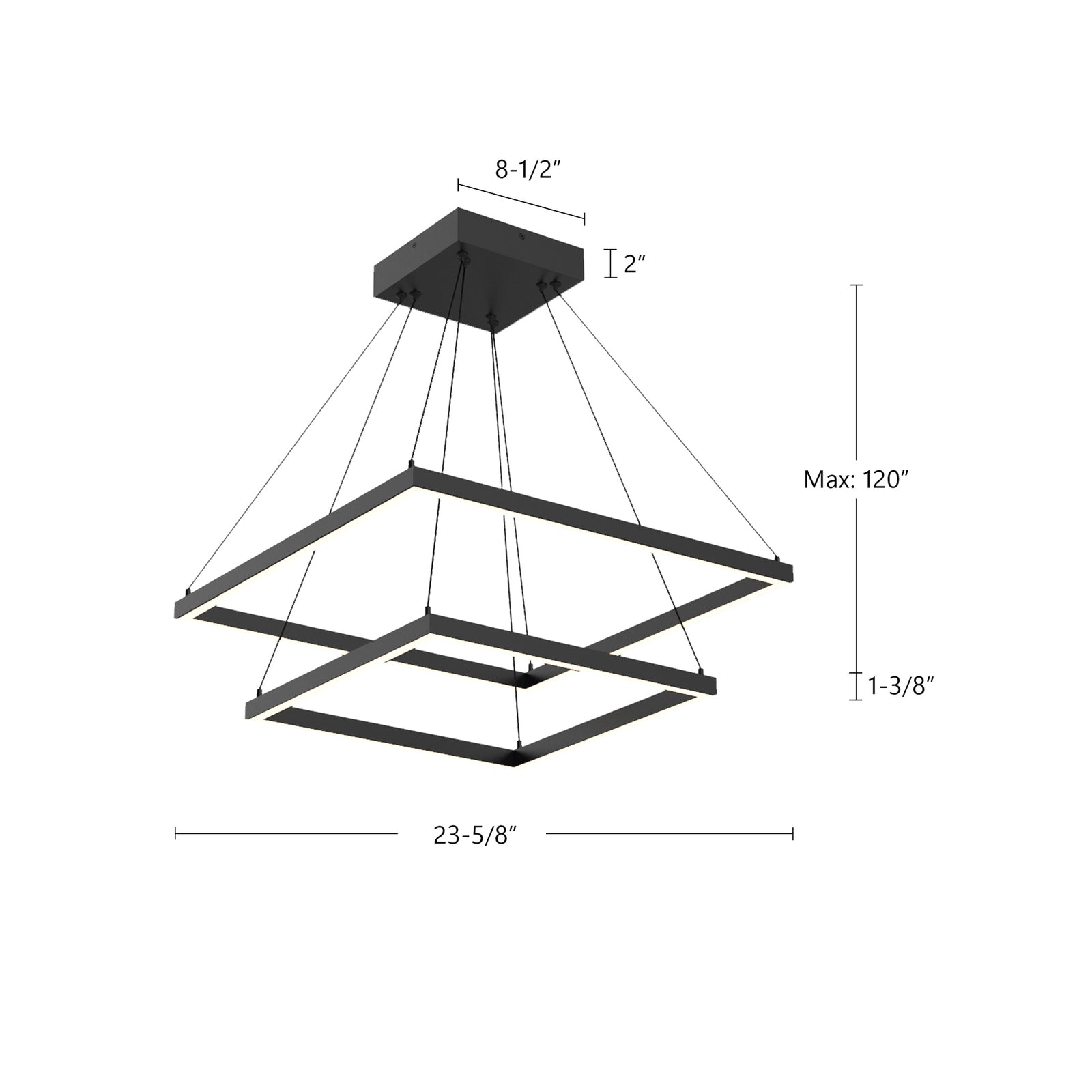 Piazza 24-in Black LED Chandeliers