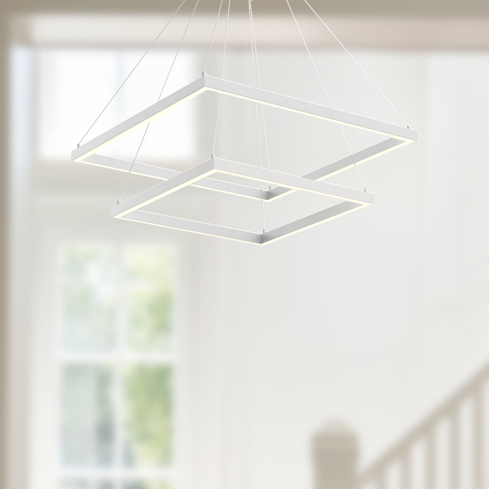 Piazza 24-in White LED Chandeliers