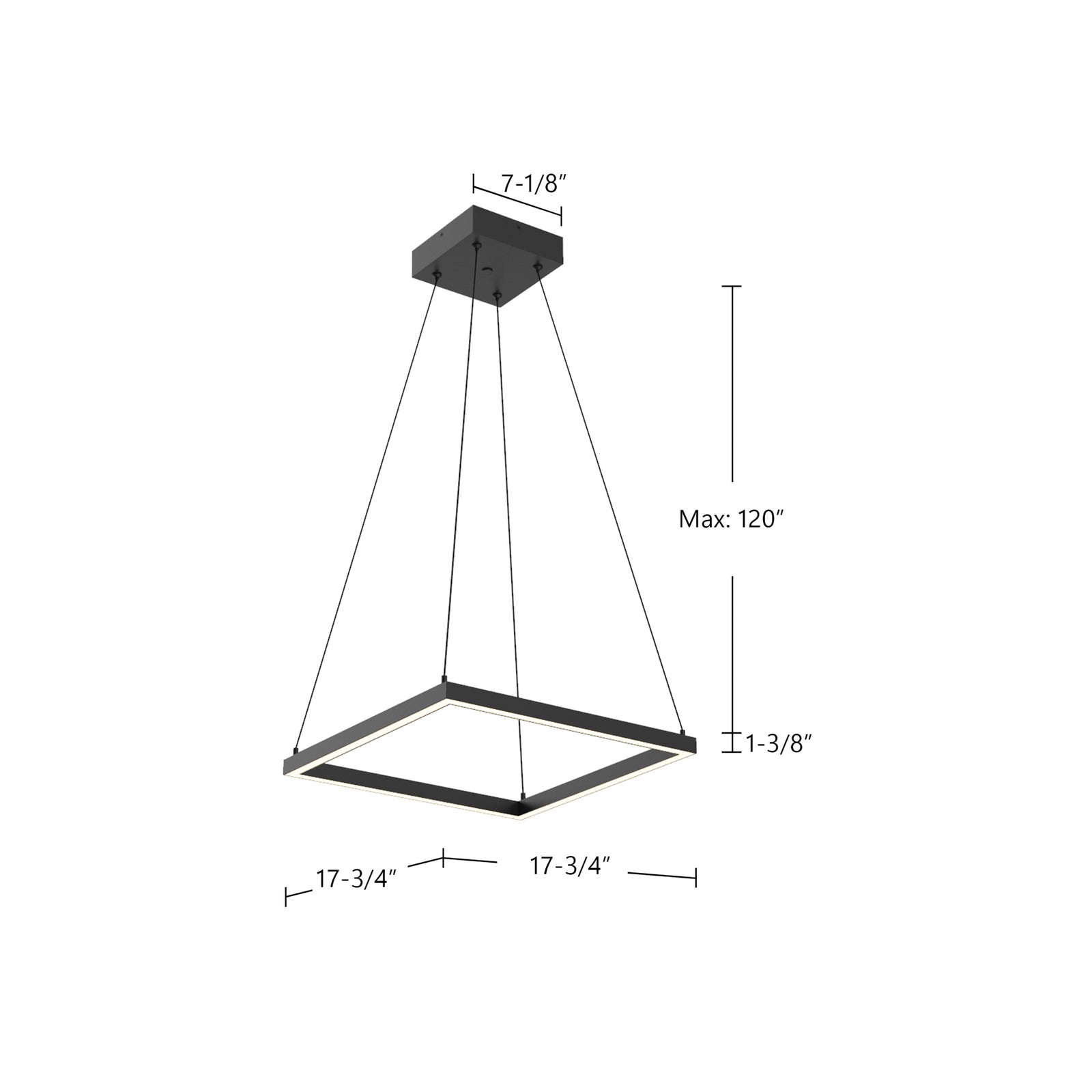 Piazza 18-in Black LED Pendant