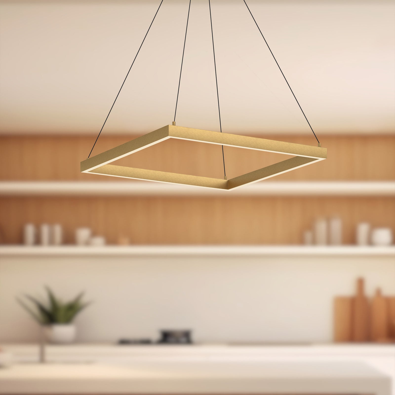 Piazza 24-in Brushed Gold LED Pendant