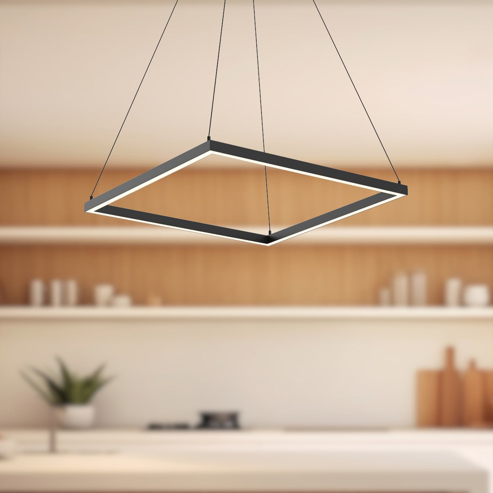 Piazza 24-in Black LED Pendant