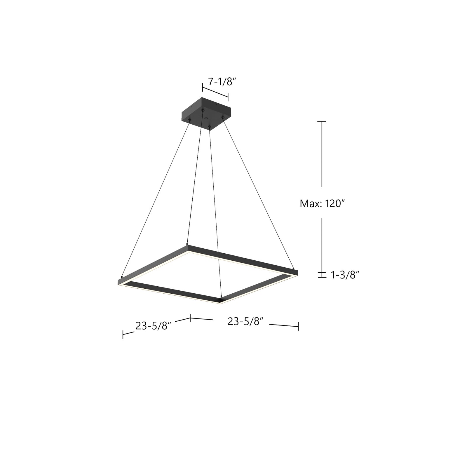 Piazza 24-in Black LED Pendant