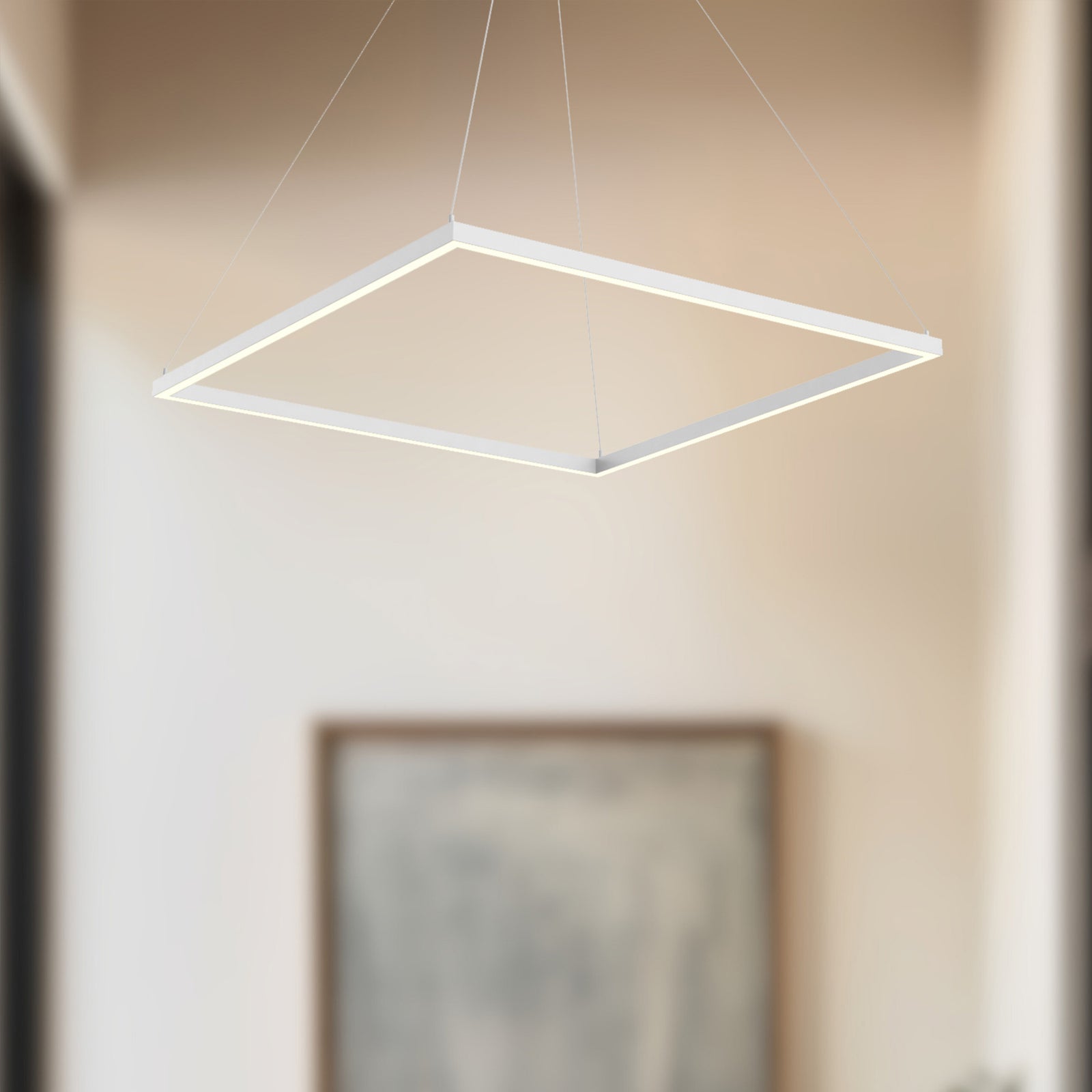 Piazza 32-in White LED Pendant