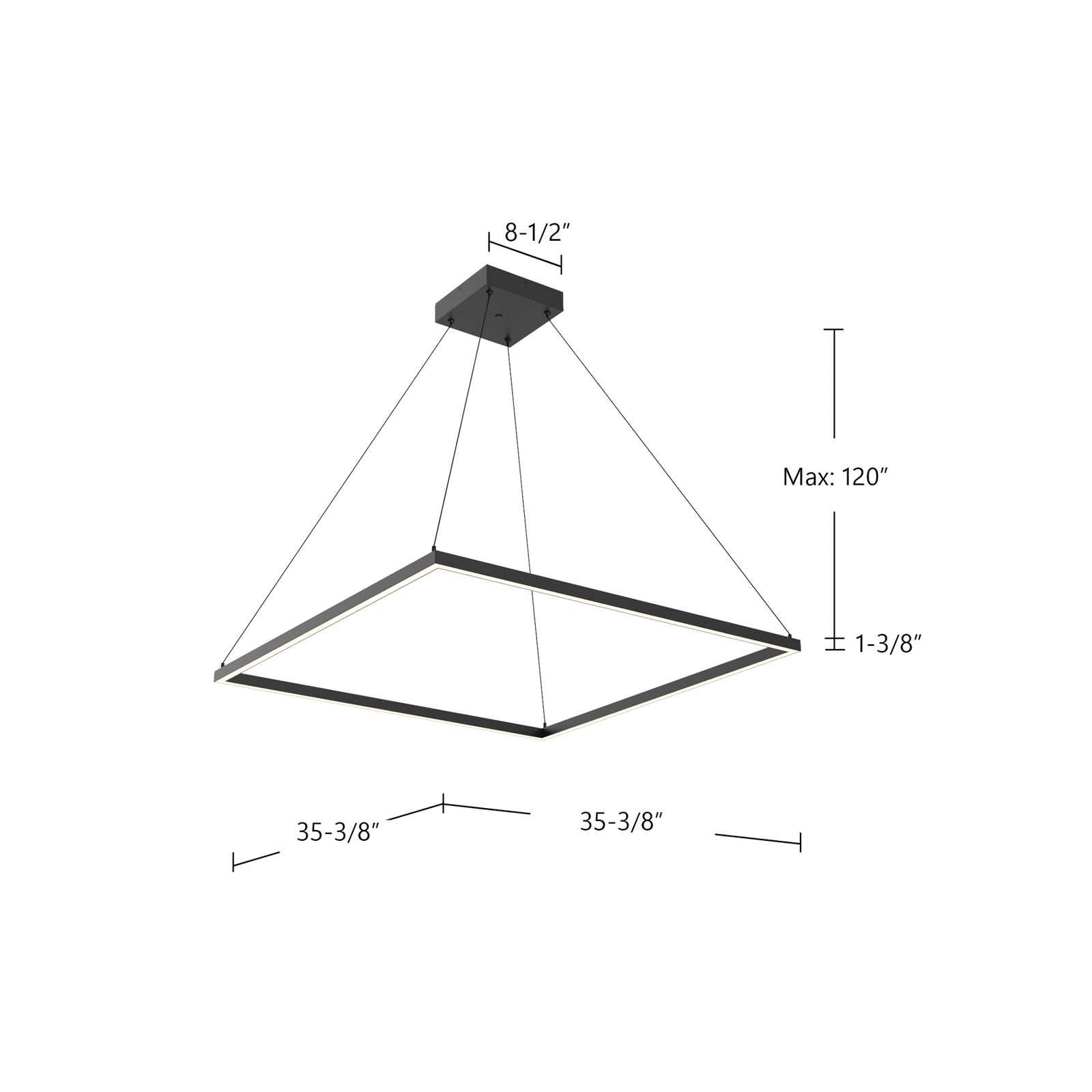 Piazza 36-in White LED Pendant