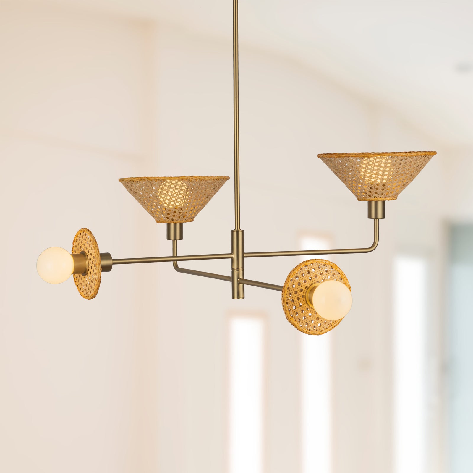 Piper 38-in Brushed Gold Socket Chandelier