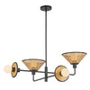 Piper 38-in Matte Black Socket Chandelier