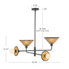 Piper 38-in Matte Black Socket Chandelier