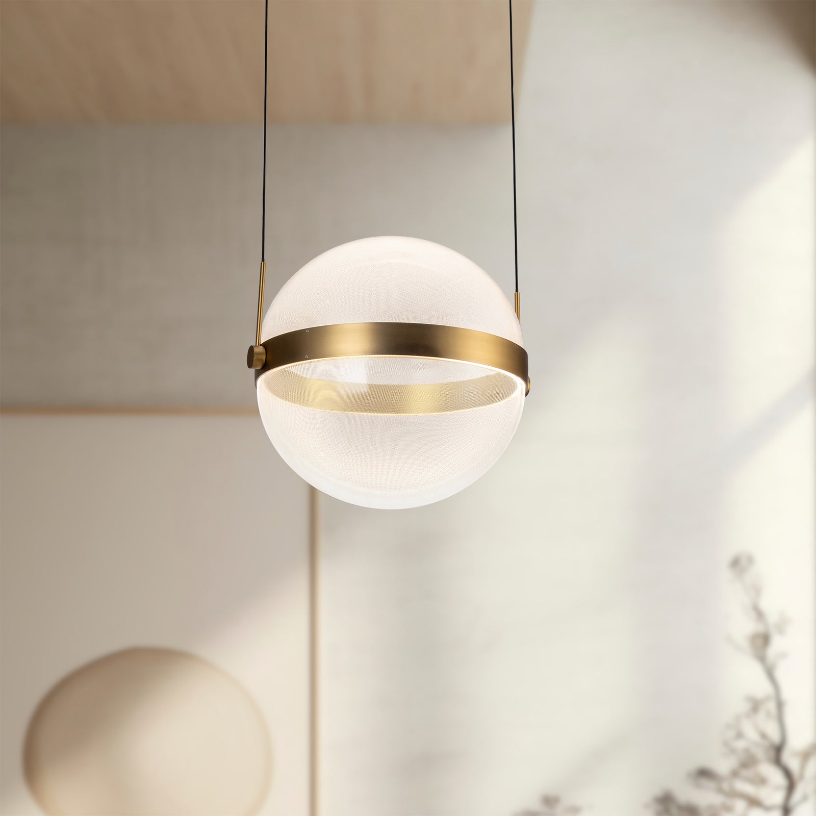 Pisces 12-in Brushed Gold/Light Guide LED Pendant