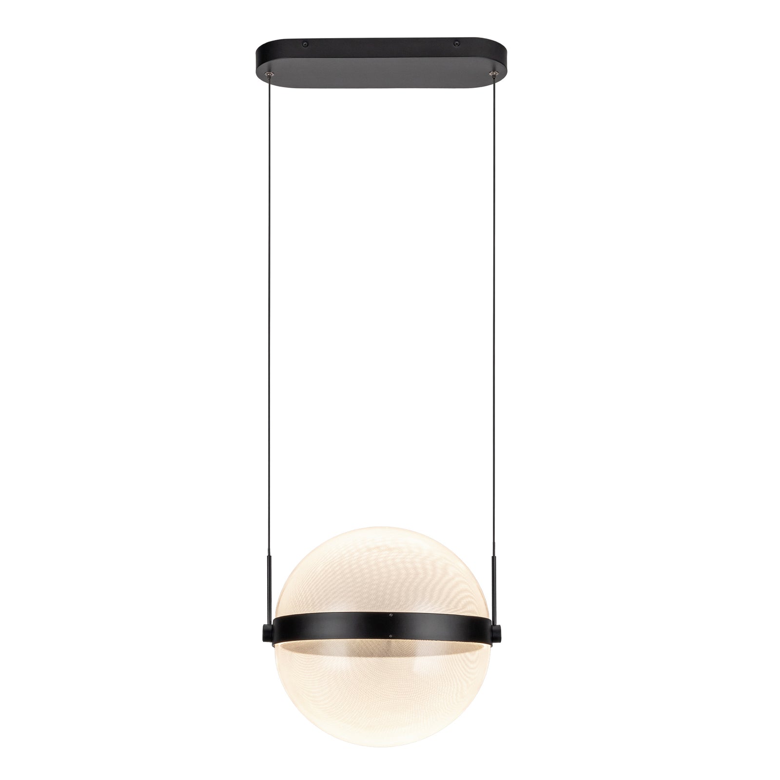 Pisces 12-in Black/Light Guide LED Pendant