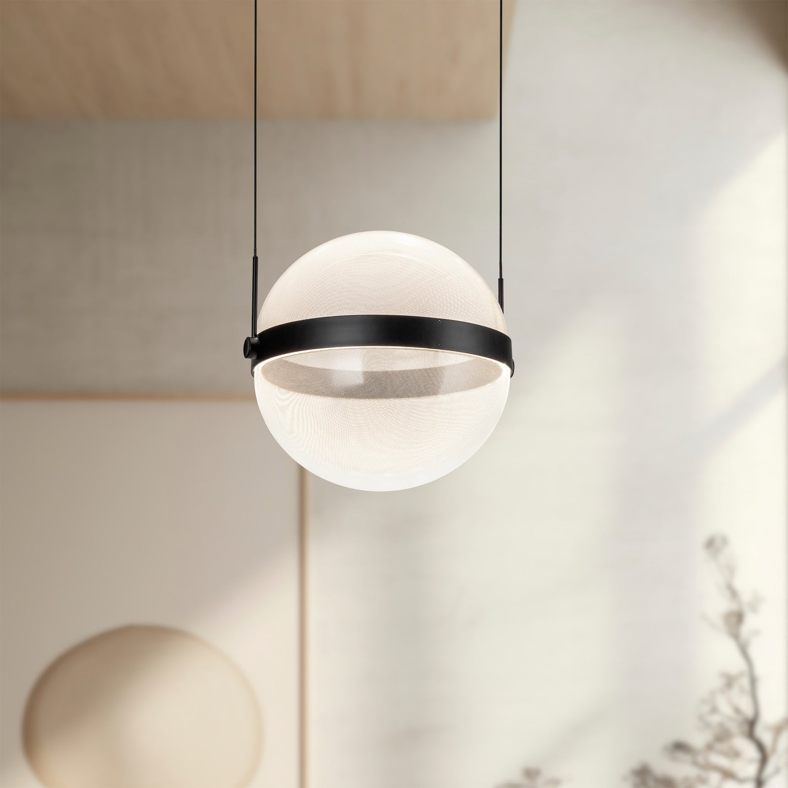 Pisces 12-in Black/Light Guide LED Pendant