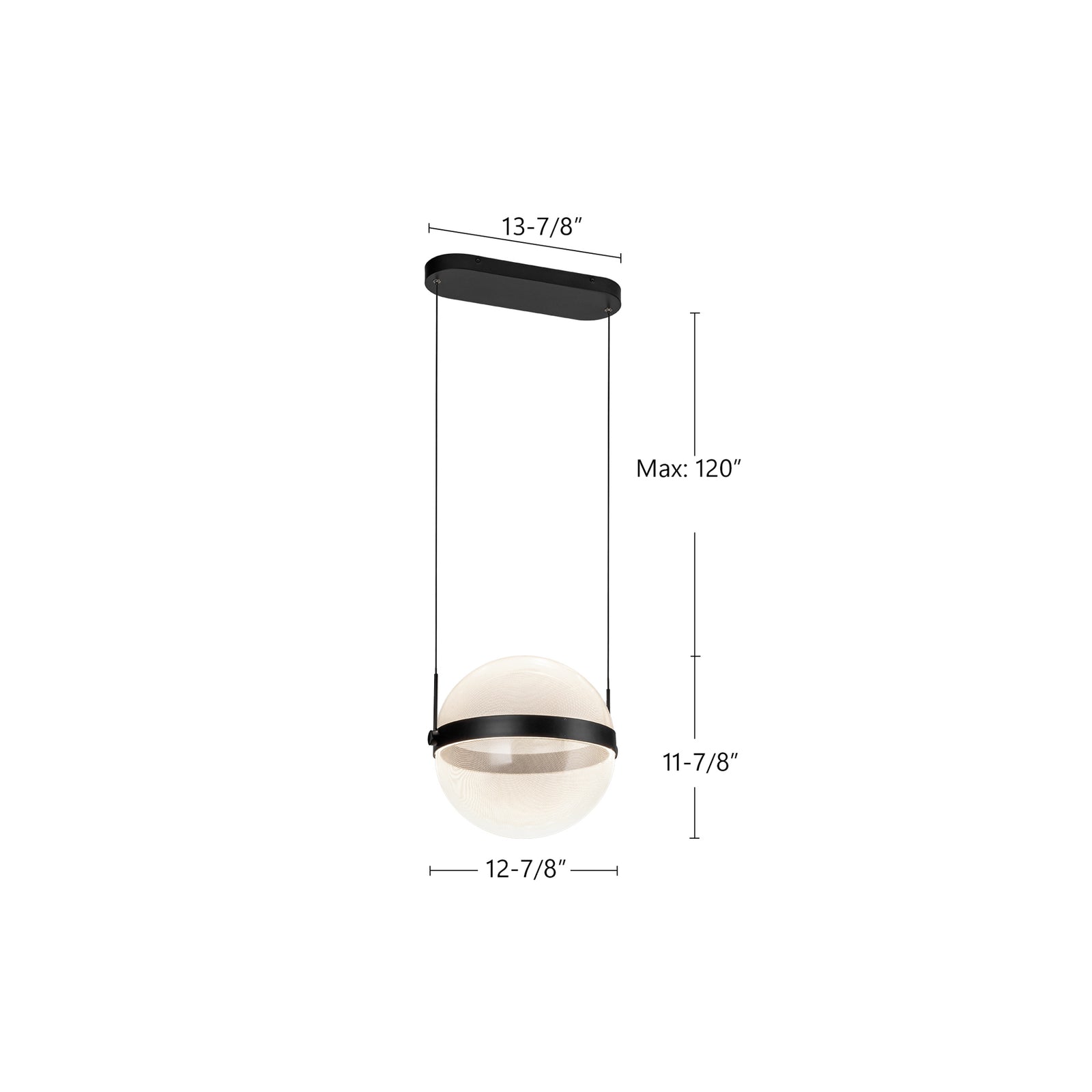 Pisces 12-in Black/Light Guide LED Pendant