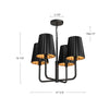 Plisse 23-in Matte Black 4 Lights Chandeliers