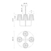 Plisse 23-in Matte Black 4 Lights Chandeliers