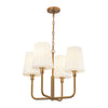 Plisse 23-in Aged Gold/Opal Matte Glass 4 Lights Chandeliers
