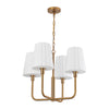 Plisse 23-in Aged Gold/Opal Matte Glass 4 Lights Chandeliers