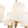 Plisse 23-in Aged Gold/Opal Matte Glass 4 Lights Chandeliers