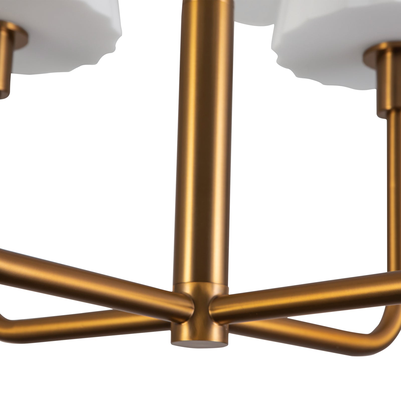 Plisse 23-in Aged Gold/Opal Matte Glass 4 Lights Chandeliers