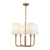 Plisse 23-in Aged Gold/Opal Matte Glass 4 Lights Chandeliers