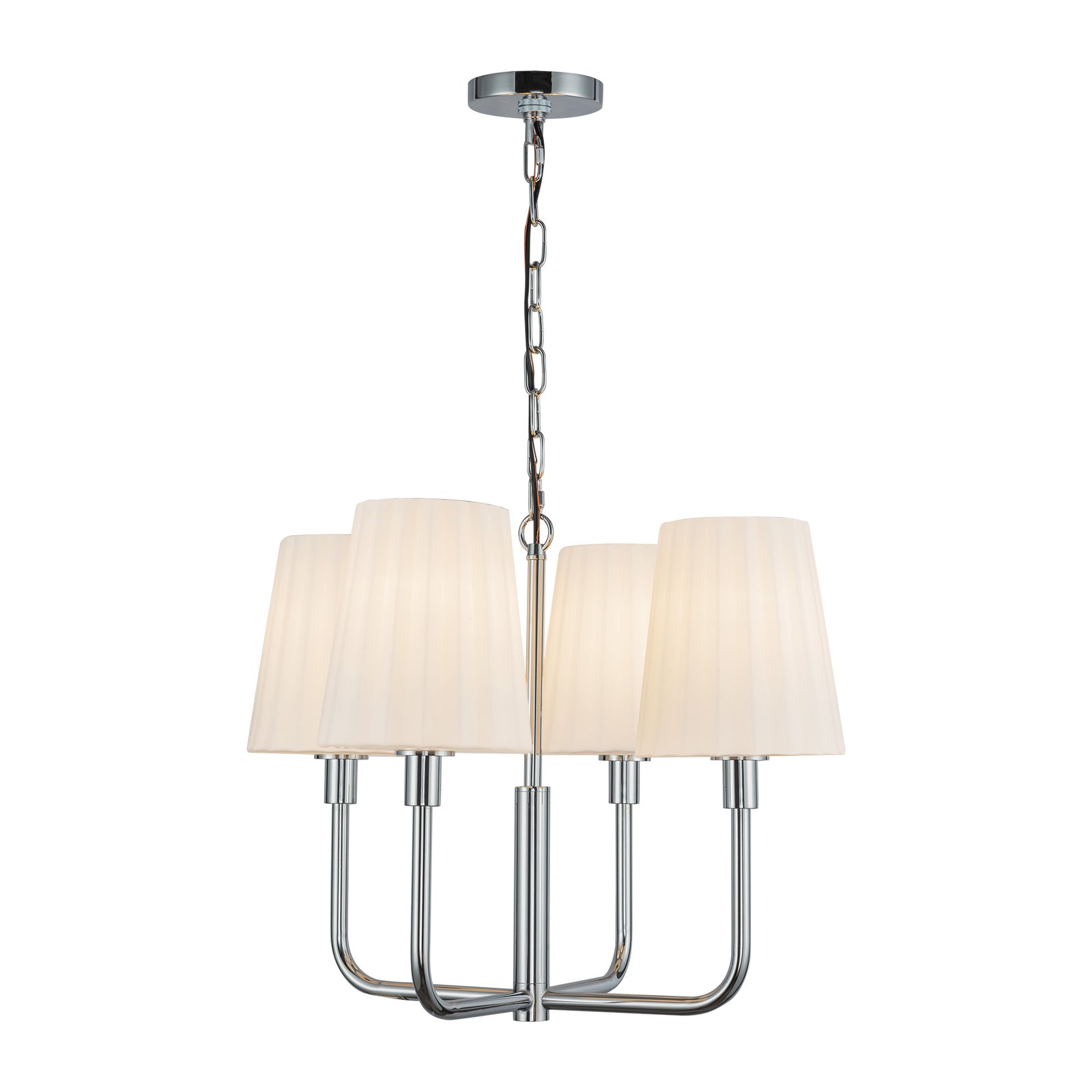 Plisse 23-in Chrome/Opal Matte Glass 4 Lights Chandeliers