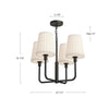 Plisse 23-in Matte Black/Opal Matte Glass 4 Lights Chandeliers