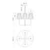 Plisse 23-in Matte Black/Opal Matte Glass 4 Lights Chandeliers