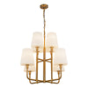 Plisse 30-in Aged Gold/Opal Matte Glass 8 Lights Chandeliers