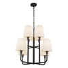 Plisse 30-in Matte Black/Opal Matte Glass 8 Lights Chandeliers
