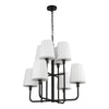 Plisse 30-in Matte Black/Opal Matte Glass 8 Lights Chandeliers