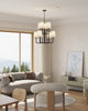 Plisse 30-in Matte Black/Opal Matte Glass 8 Lights Chandeliers