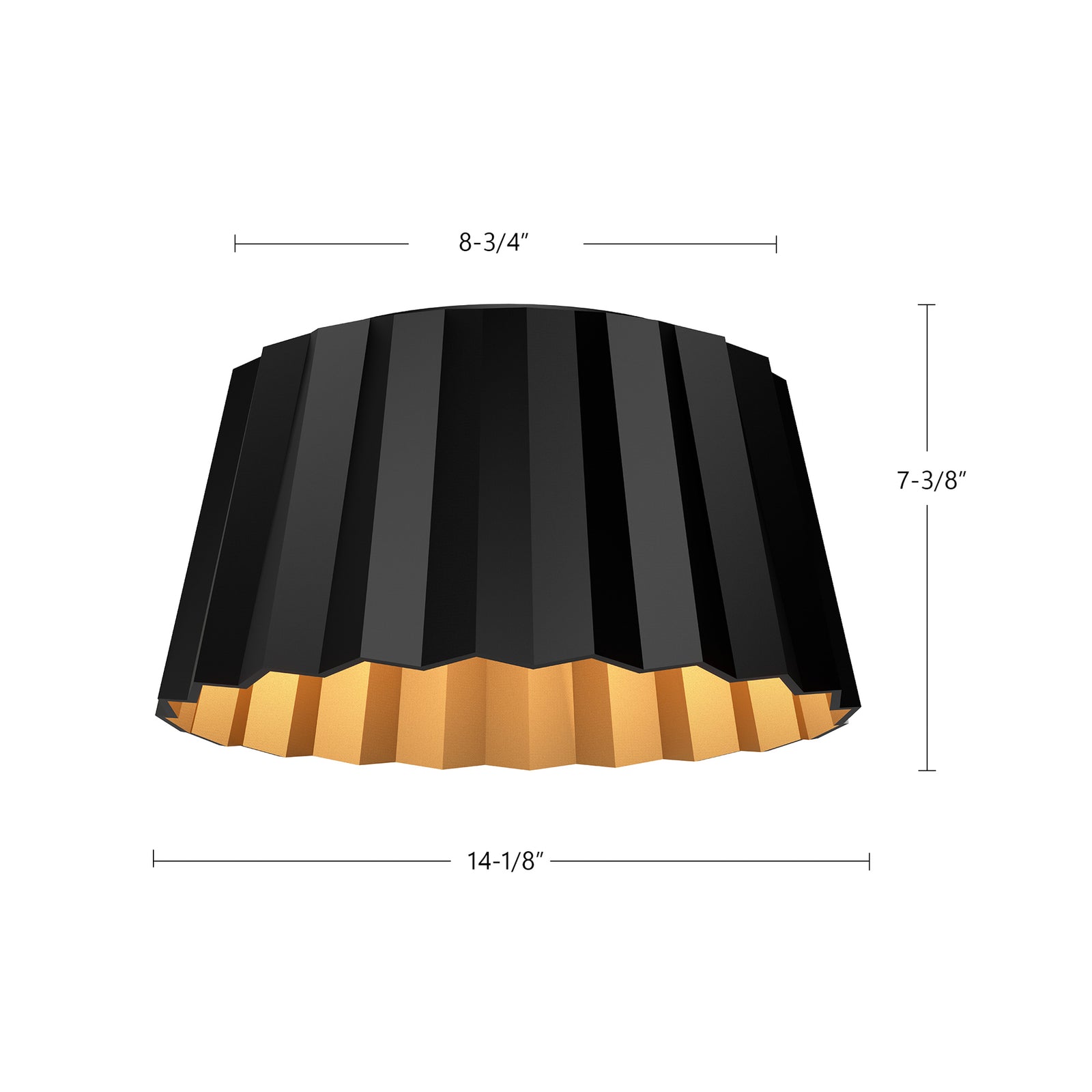 Plisse 14-in Aged Gold 2 Lights Flush Mount
