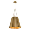 Plisse 16-in Aged Gold 1 Light Pendant