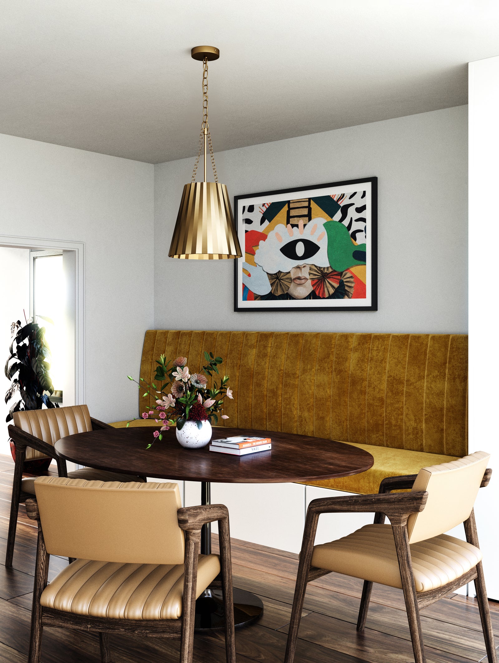 Plisse 16-in Aged Gold 1 Light Pendant