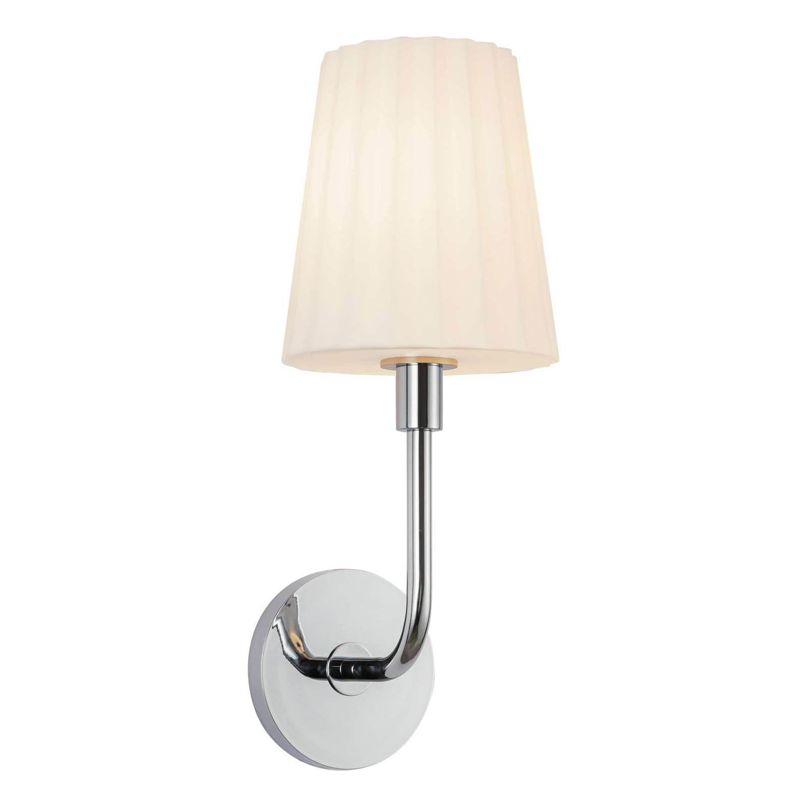 Plisse 7-in Chrome/Opal Matte Glass 1 Light Wall/Vanity