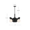 Plume 21-in Brushed Gold/Opal Glass 3 Lights Chandeliers