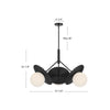 Plume 34-in Brushed Gold/Opal Glass 3 Lights Chandeliers