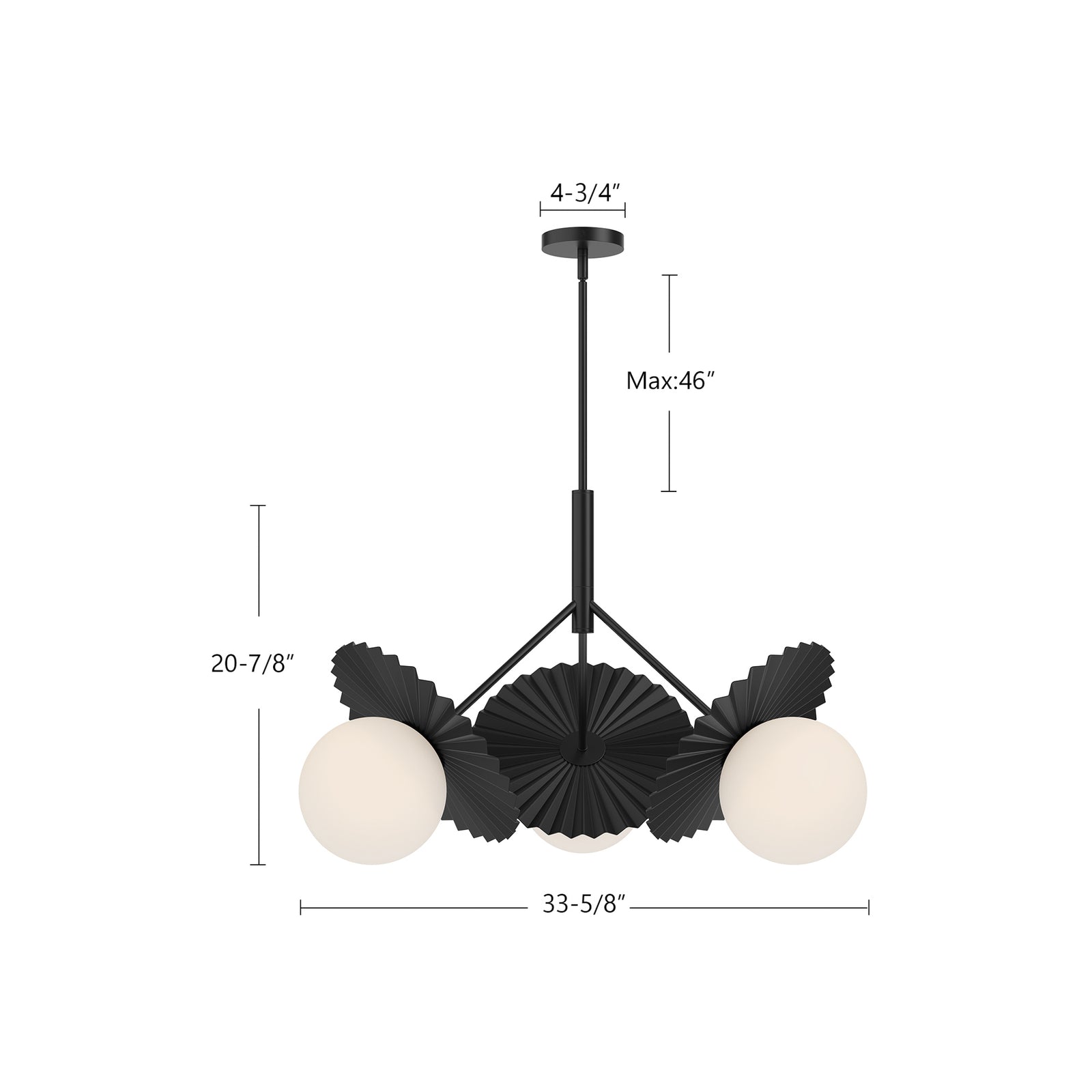 Plume 34-in Brushed Gold/Opal Glass 3 Lights Chandeliers