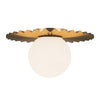 Plume 12-in Brushed Gold/Opal Matte Glass 1 Light Flush Mount