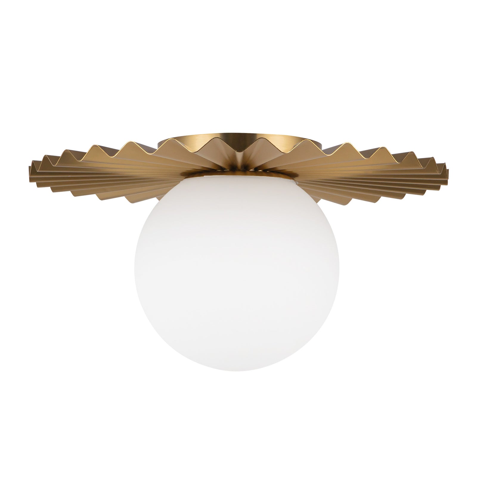 Plume 12-in Brushed Gold/Opal Matte Glass 1 Light Flush Mount