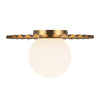 Plume 12-in Brushed Gold/Opal Matte Glass 1 Light Flush Mount