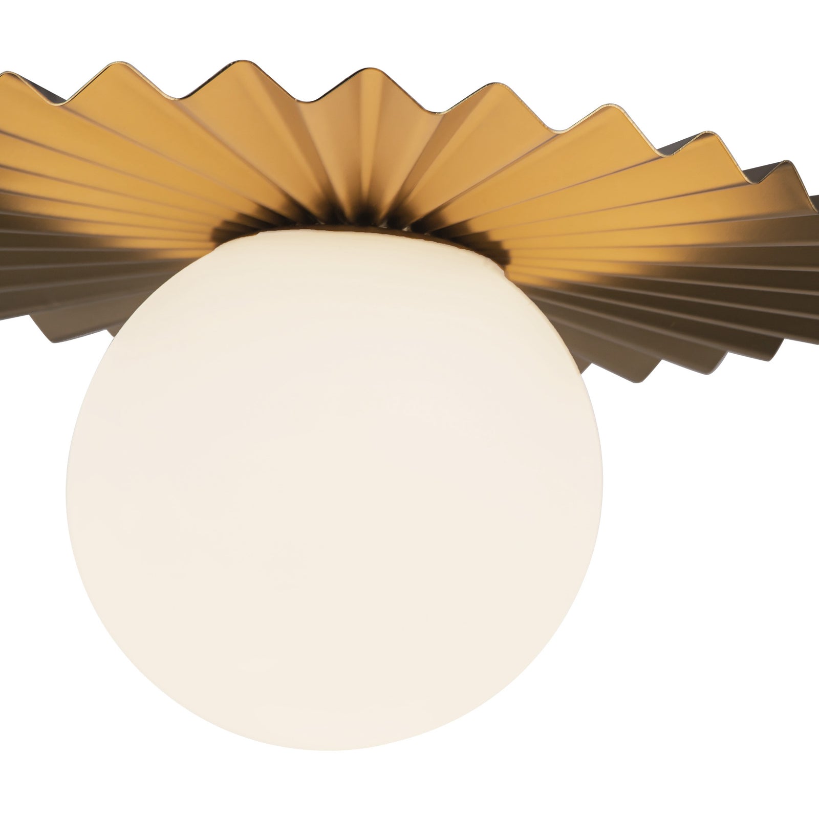 Plume 12-in Brushed Gold/Opal Matte Glass 1 Light Flush Mount